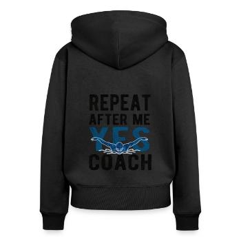 Schwimmtrainer Trainer Schwimmverein Schwimmcoach - Frauen Premium Bio Zip Hoodie - Schwarz - Hinten - Julia (174cm)