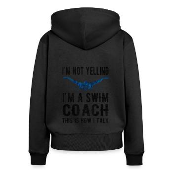 Schwimmtrainer Trainer Von Schwimmer Schwimmcoach - Frauen Premium Bio Zip Hoodie - Schwarz - Hinten - Julia (174cm)