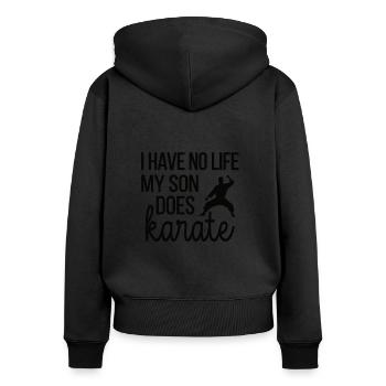 Meilleur cadeau de maman de karaté Fière maman de karaté - Sweat à capuche zippé Premium bio Femme - noir - Dos - Julia (174cm)