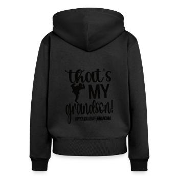 Meilleur cadeau de grand-mère de karaté Fière grand-mère de karaté - Sweat à capuche zippé Premium bio Femme - noir - Dos - Julia (174cm)