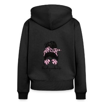 Meilleur cadeau de grand-mère de karaté Fière grand-mère de karaté - Sweat à capuche zippé Premium bio Femme - noir - Dos - Julia (174cm)