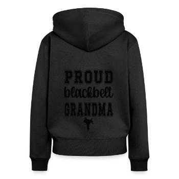 Black Belt Karate Grandma Karate Grandmother - Women's Premium Organic Zip Hoodie - black - Back - Julia (174cm)