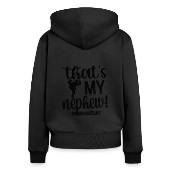 Meilleur cadeau de tante de karaté Fière tante de karaté - Sweat à capuche zippé Premium bio Femme - noir - Dos - Julia (174cm)