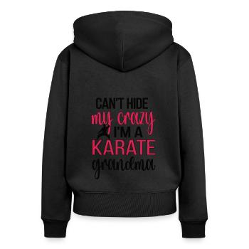 Fière Karaté Grand-mère Meilleur Karaté Grand-mère Cadeau - Sweat à capuche zippé Premium bio Femme - noir - Dos - Julia (174cm)
