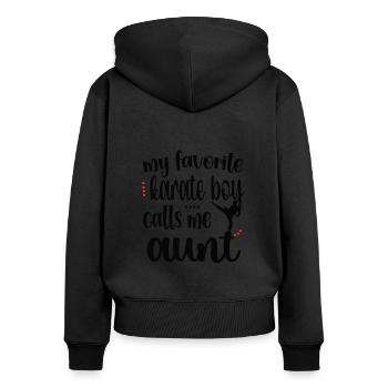 Meilleur cadeau de tante de karaté Tante fière de karaté - Sweat à capuche zippé Premium bio Femme - noir - Dos - Julia (174cm)
