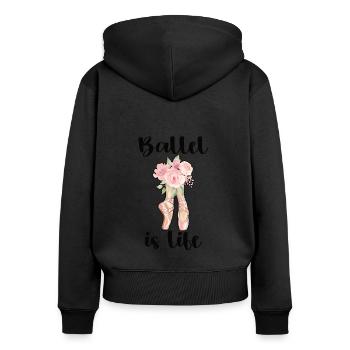 Cadeau de danseuse de ballet ballerine danseuse de ballet - Sweat à capuche zippé Premium bio Femme - noir - Dos - Julia (174cm)