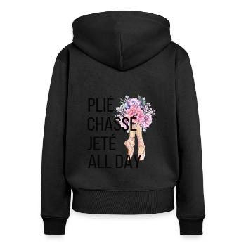 Balletttänzer Geschenk Ballerina Ballett-Tänzerin - Frauen Premium Bio Zip Hoodie - Schwarz - Hinten - Julia (174cm)