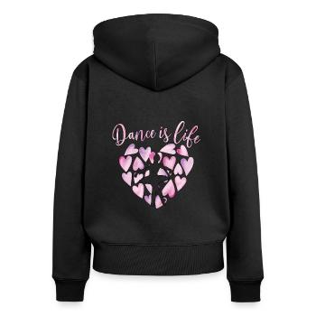 Ballet Dancer Gift Ballerina Ballet Dancer - Sweat à capuche zippé Premium bio Femme - noir - Dos - Julia (174cm)