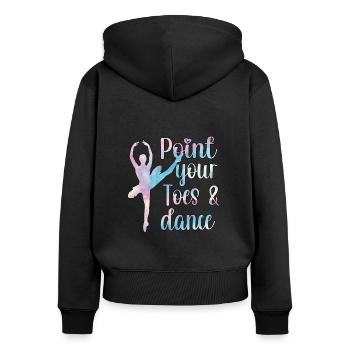 danseuse de ballet ballerine ballet danse ballerine - Sweat à capuche zippé Premium bio Femme - noir - Dos - Julia (174cm)