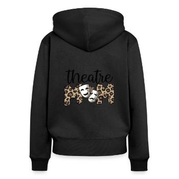 Fière maman de théâtre Acteur de théâtre maman - Sweat à capuche zippé Premium bio Femme - noir - Dos - Julia (174cm)