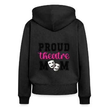 Théâtre Maman Fière Théâtre Acteurs Mère - Sweat à capuche zippé Premium bio Femme - noir - Dos - Julia (174cm)