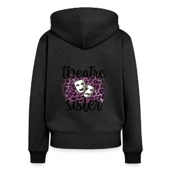 Théâtre Sœur d’une sœur d’acteur - Sweat à capuche zippé Premium bio Femme - noir - Dos - Julia (174cm)