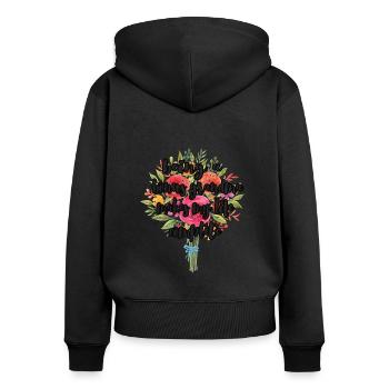 Fier Bonus Grandma Meilleur Cadeau Belle Belle-Mère - Sweat à capuche zippé Premium bio Femme - noir - Dos - Julia (174cm)