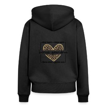 Fier Bonus Grandma Meilleur Cadeau Belle Belle-Mère - Sweat à capuche zippé Premium bio Femme - noir - Dos - Julia (174cm)