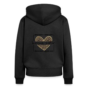 Bonus-Schwester Geschenk Beste Stiefschwester - Frauen Premium Bio Zip Hoodie - Schwarz - Hinten - Julia (174cm)