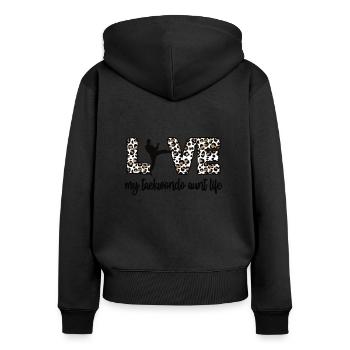 Fier Taekwondo Tante Taekwondo Tante Cadeau - Sweat à capuche zippé Premium bio Femme - noir - Dos - Julia (174cm)