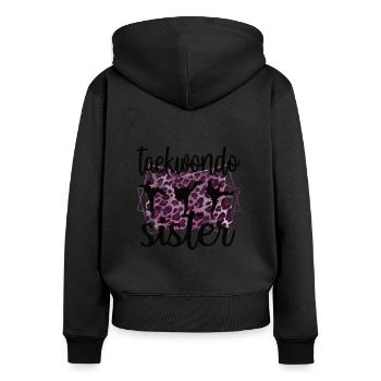 Proud Taekwondo Sister Taekwondo Sister - Women's Premium Organic Zip Hoodie - black - Back - Julia (174cm)