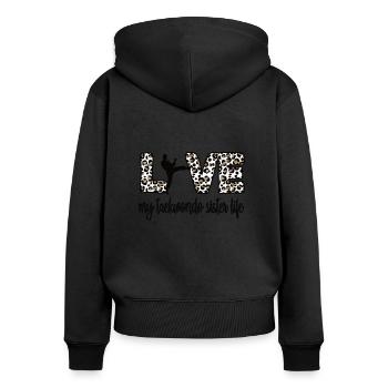 Proud Taekwondo Sister Taekwondo Sister - Women's Premium Organic Zip Hoodie - black - Back - Julia (174cm)