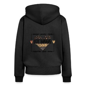 Proud IUI Mama IUI Intrauterine Insemination Mama - Women's Premium Organic Zip Hoodie - black - Back - Julia (174cm)