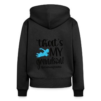 Fière natation Grand-mère Grand-mère Nageuse Grand-mère natation Grand-mère - Sweat à capuche zippé Premium bio Femme - noir - Dos - Julia (174cm)