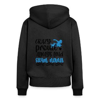 Fière natation Nana Nageuse Nana Grand-mère Cadeau - Sweat à capuche zippé Premium bio Femme - noir - Dos - Julia (174cm)