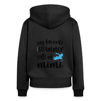 Proud Swimming Mimi Swimmer Mimi Grandma Gift - Women's Premium Organic Zip Hoodie - black - Back - Julia (174cm)