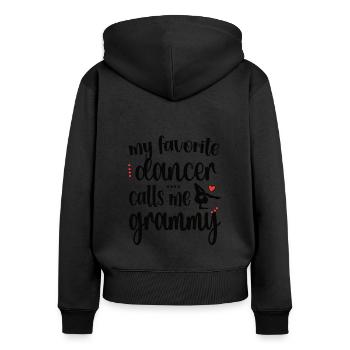 Fier Dance Grammy Grandma De Dancer Dance Grammy - Sweat à capuche zippé Premium bio Femme - noir - Dos - Julia (174cm)