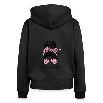 Fier danse nounou grand-mère de danseur danse nounou - Sweat à capuche zippé Premium bio Femme - noir - Dos - Julia (174cm)
