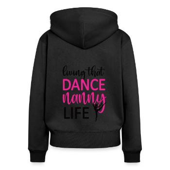 Fière danse nounou grand-mère par danseuse dansant nounou - Sweat à capuche zippé Premium bio Femme - noir - Dos - Julia (174cm)