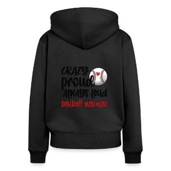 Mawmaw Grand-mère du joueur de baseball Baseball Mawmaw - Sweat à capuche zippé Premium bio Femme - noir - Dos - Julia (174cm)