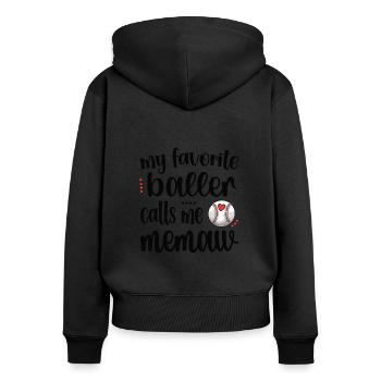 Memaw Grandma From Baseball Player Baseball Memaw - Women's Premium Organic Zip Hoodie - black - Back - Julia (174cm)