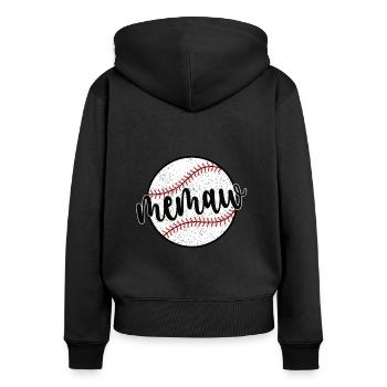 Memaw Grandma Of a Baseball Player Baseball Memaw - Women's Premium Organic Zip Hoodie - black - Back - Julia (174cm)
