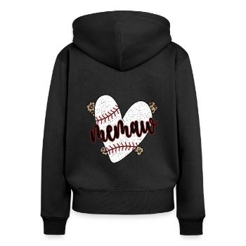 Memaw Grandma Of a Baseball Player Baseball Memaw - Women's Premium Organic Zip Hoodie - black - Back - Julia (174cm)