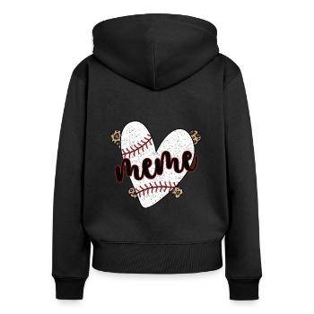 Meme Grand-mère d’un joueur de baseball Baseball Meme - Sweat à capuche zippé Premium bio Femme - noir - Dos - Julia (174cm)