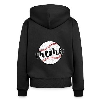 Meme Grand-mère d’un joueur de baseball Baseball Meme - Sweat à capuche zippé Premium bio Femme - noir - Dos - Julia (174cm)
