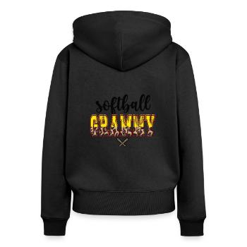 Grammy Oma Eines Softballspieler Softball Grammy - Frauen Premium Bio Zip Hoodie - Schwarz - Hinten - Julia (174cm)