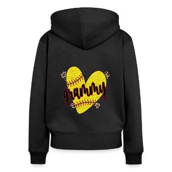 Grammy Oma Eines Softballspieler Softball Grammy - Frauen Premium Bio Zip Hoodie - Schwarz - Hinten - Julia (174cm)