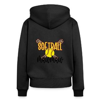 Mawmaw Oma Eines Softballspieler Softball Mawmaw - Frauen Premium Bio Zip Hoodie - Schwarz - Hinten - Julia (174cm)