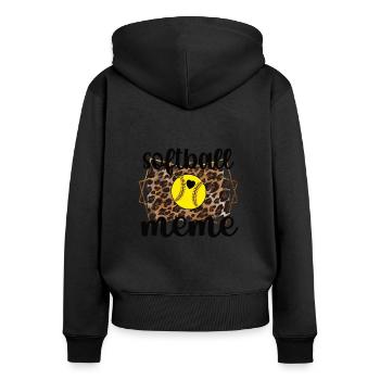 Fier Meme Grandma From Softball Player Softball Meme - Sweat à capuche zippé Premium bio Femme - noir - Dos - Julia (174cm)