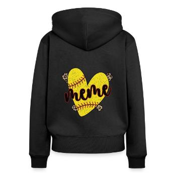 Meme Oma Eines Softballspieler Softball Meme - Frauen Premium Bio Zip Hoodie - Schwarz - Hinten - Julia (174cm)