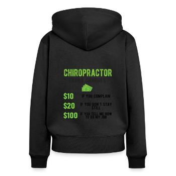 Chiropraktiker Chiropraktik Bester Chiropraktiker - Frauen Premium Bio Zip Hoodie - Schwarz - Hinten - Julia (174cm)