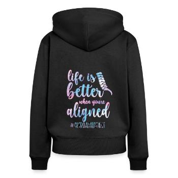 Chiropraktischer Assistent Von Chiropraktiker - Frauen Premium Bio Zip Hoodie - Schwarz - Hinten - Julia (174cm)