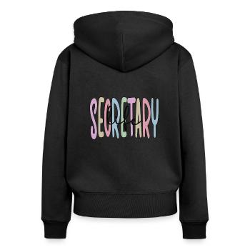 Proud Secretary Appreciation Office Worker - Women's Premium Organic Zip Hoodie - black - Back - Julia (174cm)