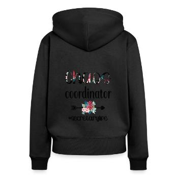 Secretary Gift Office Worker Appreciation - Women's Premium Organic Zip Hoodie - black - Back - Julia (174cm)