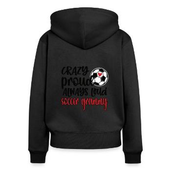 Grammy Grand-mère de joueur de football Grammy - Sweat à capuche zippé Premium bio Femme - noir - Dos - Julia (174cm)