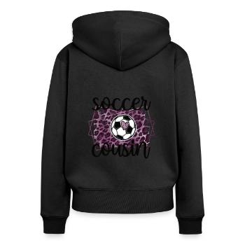 Best Soccer Cousin Of A Soccer Player Cousin Gift - Frauen Premium Bio Zip Hoodie - Schwarz - Hinten - Julia (174cm)
