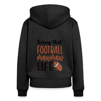 Football Mawmaw Grandma Of Football Player Mawmaw - Frauen Premium Bio Zip Hoodie - Schwarz - Hinten - Julia (174cm)