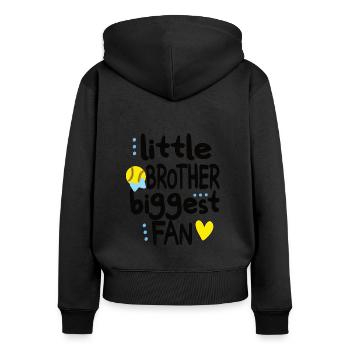 Little Softball Brother Of A Softball Player Bro - Frauen Premium Bio Zip Hoodie - Schwarz - Hinten - Julia (174cm)