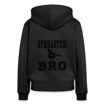 Proud Gymnastics Brother Of Gymnast Gymnastics Bro - Women's Premium Organic Zip Hoodie - black - Back - Julia (174cm)