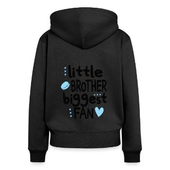 Little Ice Hockey Brother Of An Ice Hockey Player - Frauen Premium Bio Zip Hoodie - Schwarz - Hinten - Julia (174cm)